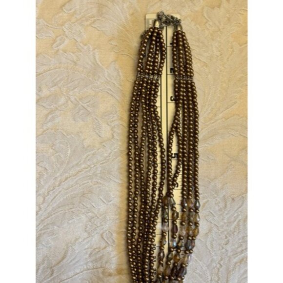 JOAN RIVERS STARLET STYLE NECKLACE IN SHADES OF PINK, BROWN and GOLD - Picture 13 of 16